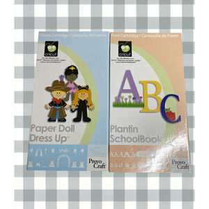 Cricut Cartridges Lot of 2 — Plantin SchoolBook & Paper Doll Dress Up (Complete)